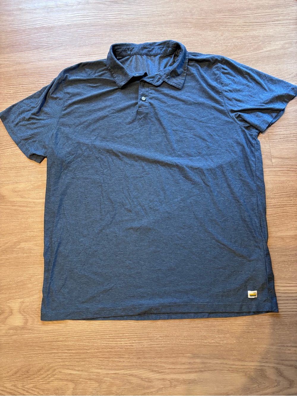 Vuori Strato Tech Polo Shirt Mens XL Blue Heather Performance Short Sleeve Golf